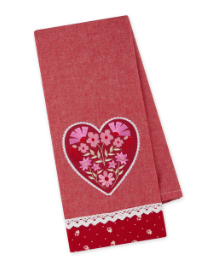 Big Heart Bloom Embellished Dish Towel