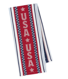 USA Stripes Embellished Dish Towel