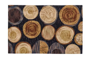 Wood Slices Hooked Rug 24"x36"