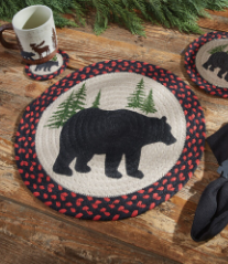 Black Bear Braided Placemat 15"