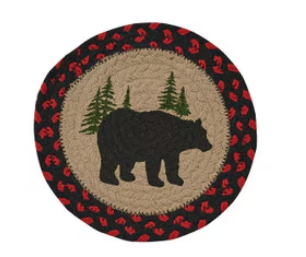 Black Bear Braided Trivet 8"