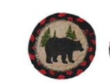 Black Bear Braided Coaster 4"