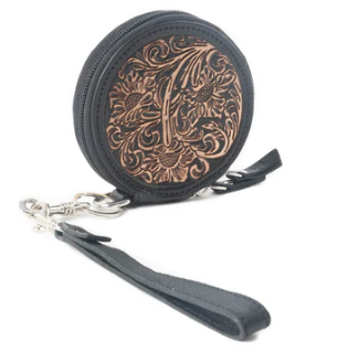 Botanic Bliss Handtooled Leather Coin Pouch