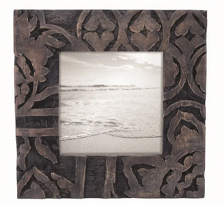 Carved Square Wood Photo Frame 4x4