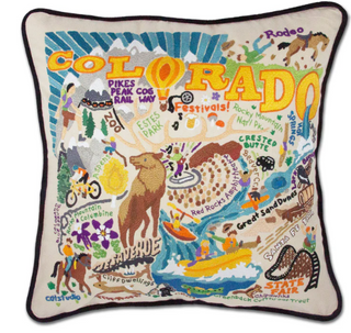 Colorado Summer Embroidered Pillow 20x20