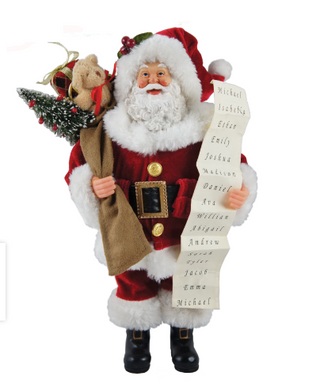 Santa with List Santa Claus 12"