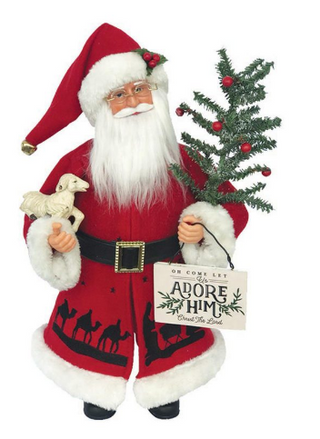 Let Us Adore Him Santa Claus 15"