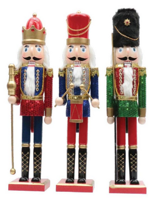 Sequin Soldier Nutcracker 15"