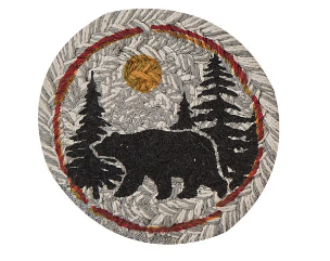 Albemarle Black Bear Braided Coaster 4"