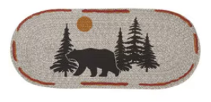 Albemarle Black Bear Braided Table Runner 36"