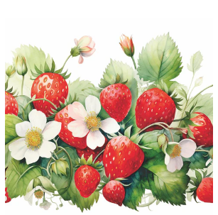 Juicy Strawberries (Beverage Napkin)