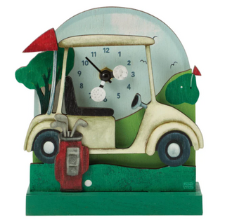 Tee Time Wood Desk Clock