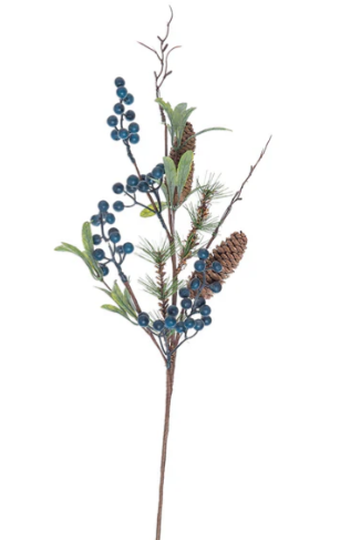 Blue Berry/Pinecone & Leaves Pick