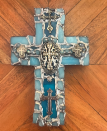 Blue Haven Stained Glass Cross