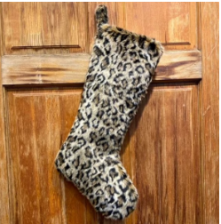 Leopard Faux Fur Stocking 25"