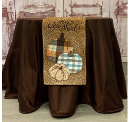 Leopard Embroidered Pumpkin Table Runner 84"