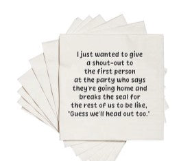 First Person Going Home Beverage Napkins