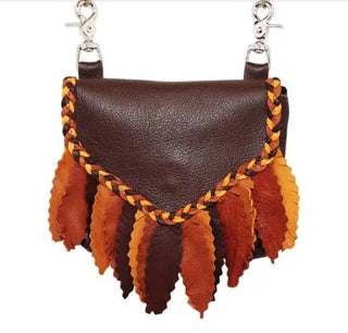 Feather Brown Deerskin Hip Bag