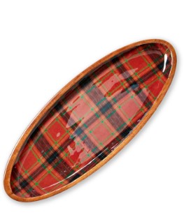 Holiday Wood & Enamel Platter
