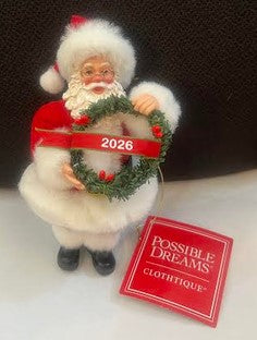 Santa 2026 Wreath Ornament