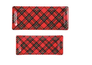 Tartan Glass Tray Set
