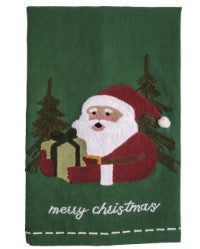 Christmas Crewel Embroidery Dish Towel