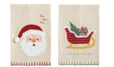 Christmas Hemstitch Embroidered Dish Towel