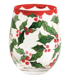 Christmas Hand Painted Wine Glass