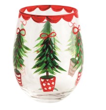 Christmas Hand Painted Wine Glass