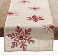 Red Snowflake Table Runner (16 x 70)