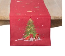 Red Christmas Tree Table Runner (16 x 70)
