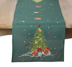 Green Christmas Tree Table Runner (16 x 70)