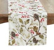 Pinecone Red Berry Table Runner (16 x 72)