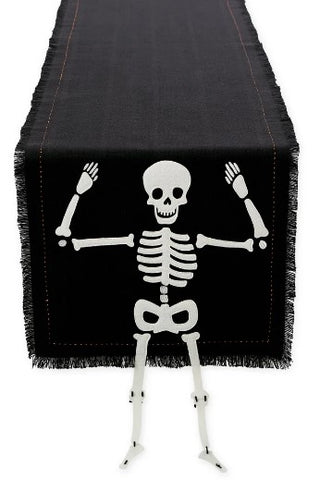 Happy Skeleton Embellished Table Runner (14x72)