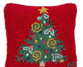 Curly Christmas Tree Wool Pillow