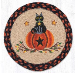 Black Cat Pumpkin  10" Capitol Earth Mat