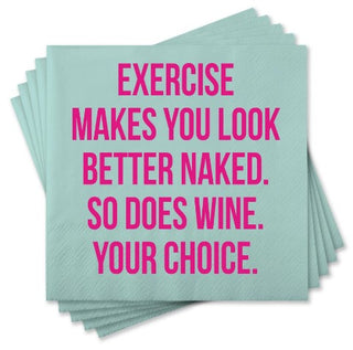 Exercise Makes You Look Better Naked Beverage Napkin