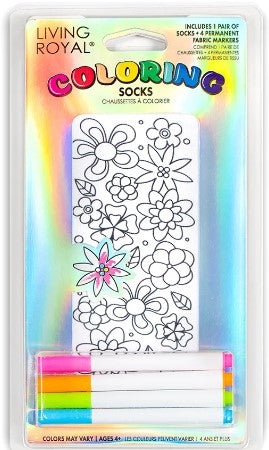 Flower Party Coloring Socks