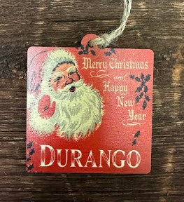 Merry Christmas Santa Wood Ornament