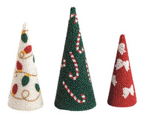 Beaded Cone Trees (Set of 3)