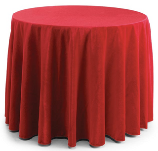 Round Red Velvet 96" Tablecloth