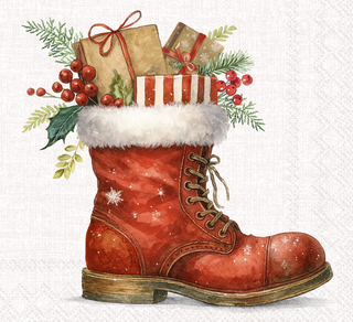 Christmas Boots (Beverage Napkin)