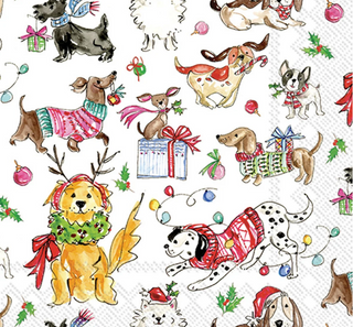 Christmas Dogs (Beverage Napkin)
