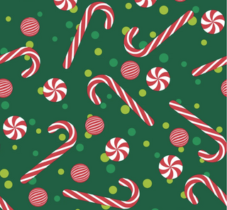 Candy Cane and Peppermints (Beverage Napkin)