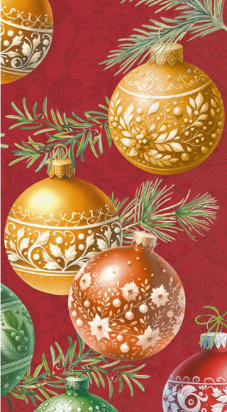 Red Christmas Bubbles (Guest Towel)