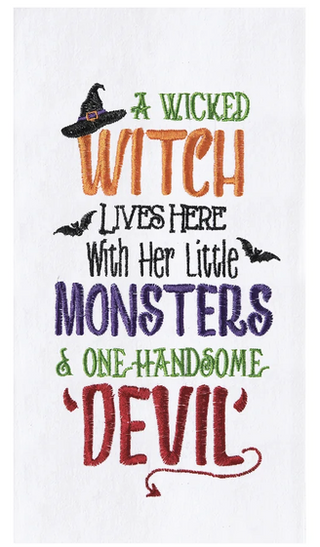 Witch, Monsters and Devil Dish Towel