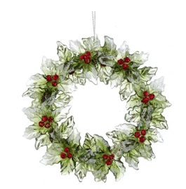 Red and Green Wreath Ornament Ornament