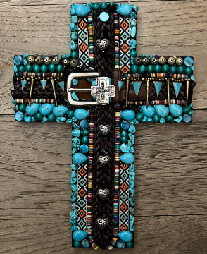 Rodeo Cross Leather and Turquoise