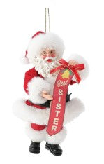 Best Sister Santa Ornament