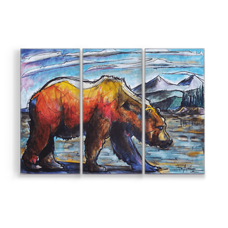 "Grizzly Bear" Metal Art (A7BX-1865GRIZ-EA)